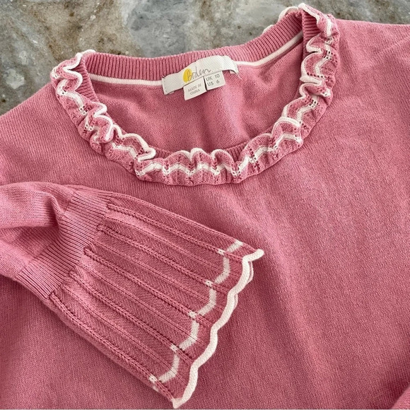 Boden Aimee Pointelle Sweater in Formica Pink Wool blend - Picture 8 of 12